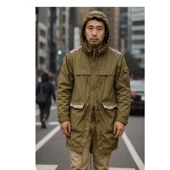 Puma × MIHARA Yasuhiro Collaboration Nylon Jacket Mens Size medium Green Camo - Picture 1 of 15